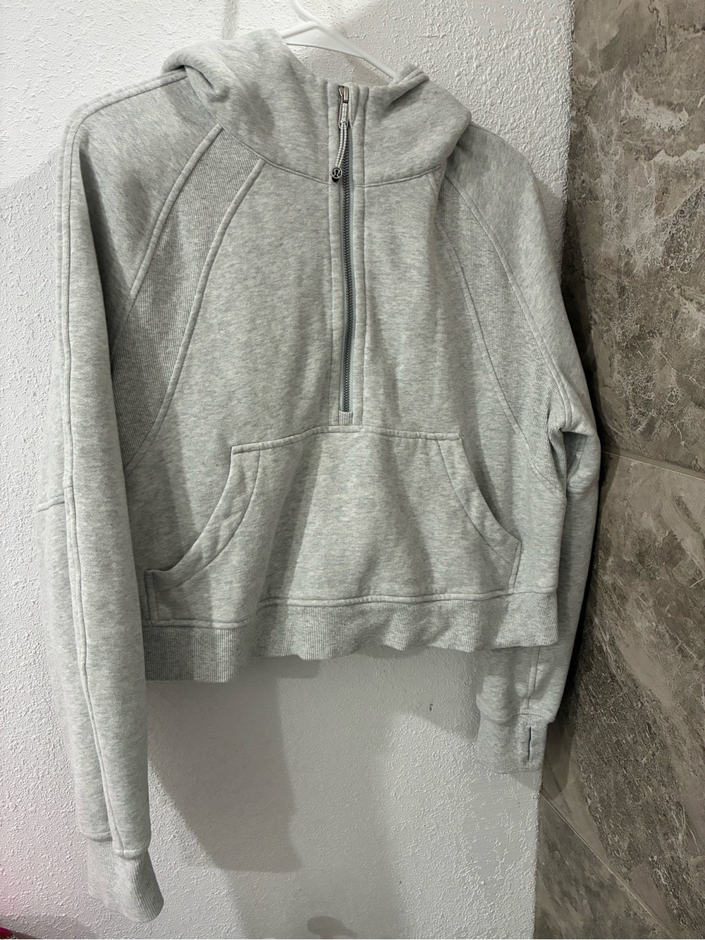 lululemon athletica Light Gray Half-Zip Hooded Pullover